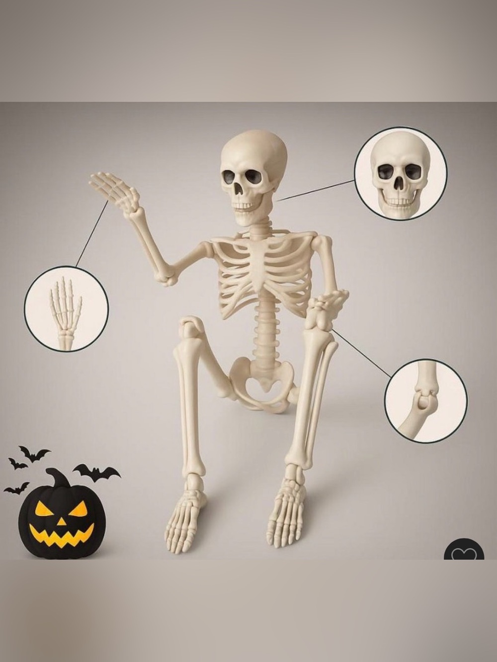 Posable Halloween Skeleton Decoration - 5.8 ft decoration